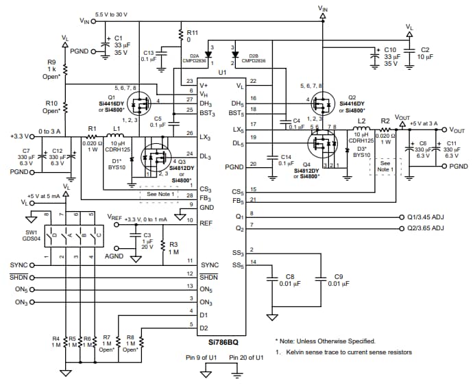 Applikations-Schaltungsdiagramm - Vishay Semiconductors Si786 Demonstrationsboard